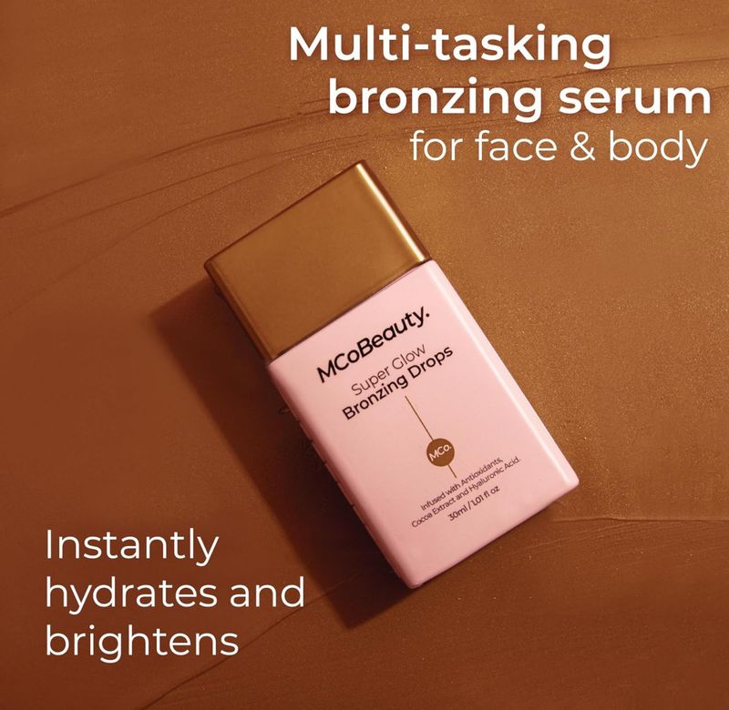 MCoBeauty Super Glow Bronzing Drops, Sun-Kissed Glow for Hydrated Radiance, Vegan, Cruelty Free Cosmetics, 30mL