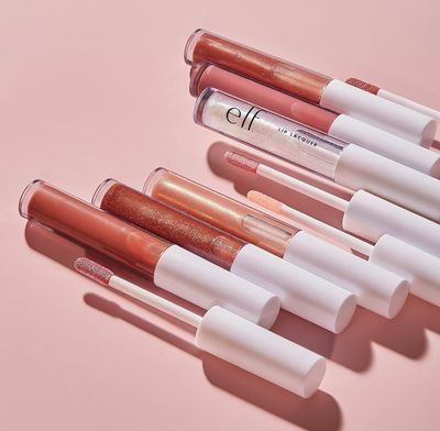 e.l.f. Lip Lacquer, Nourishing, Non-Sticky Ultra-Shine Lip Gloss With Sheer Color, Infused With Vitamins A &amp; E, Vegan &amp; Cruelty-Free, Whisper Pink, Wild Rose, Black Cherry.