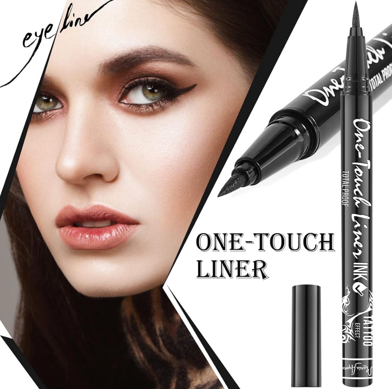 MARIA AYORA Black Liquid Eyeliner Pen Waterproof,Smudgeproof,Longwearing,Flexible Tip Eye Liner For Women and Girls