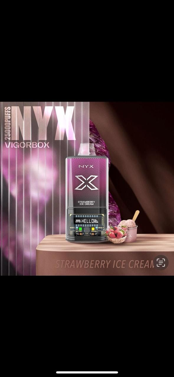 NYX Vapes 25000 Puffs, 9 Flavours Adjustable Watts, Digital Display