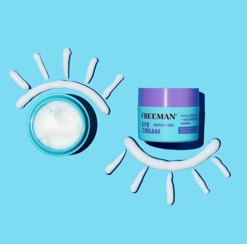 Freeman Eye Cream, Moisturizing Under Eye Cream For Dull &amp; Tired Eyes, Brightens &amp; Depuffs Undereye Skin, Helps Dark Circles, Infused With Magnesium &amp; Hyaluronic Acid, 0.5 fl.oz./ 15 mL Jar