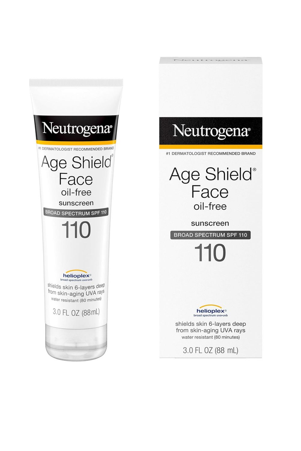 Neutrogena Age Shield Face Lotion Sunscreen with Broad Spectrum SPF 110, Oil-Free &amp; Non-Comedogenic Moisturizing Sunscreen to Prevent Signs of Aging, 3 fl. oz / 88 mL