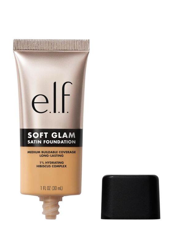e.l.f. Soft Glam Foundation, Medium Coverage, Long-Lasting &amp; Buildable Foundation For A Smooth, Satin Finish, Vegan &amp; Cruelty-Free, 30mL