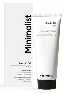 Minimalist Marula Oil 5% Face Moisturizer For Dry Skin With Hyaluronic Acid For Deep Nourishment & Hydration, 100mL
