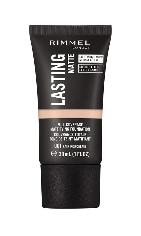 Rimmel Lasting Matte Full Coverage Light-weight Foundation 30ml, 001 Fair Porcelain, 0.5 Alabaster