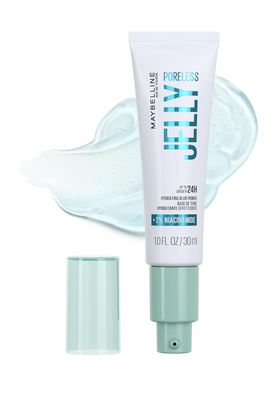 Maybelline Poreless Jelly Primer, Hydrating, Blurring Makeup Primer with 2% Niacinamide For Up To 24HR Make Up Wear, Clear, 30 mL