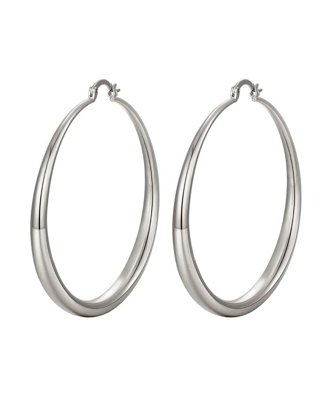 Handcrafted Chunky Hoop Earrings for Women - 14k Gold Plated with 925 Sterling Silver Post Thick Hoops Earrings - Lightweight &amp; Hypoallergenic Large Hoop Earrings