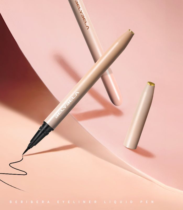 BelyBela Fine Essence And Smooth Stroke Long-lasting, Brush Tip, Waterproof Liquid Eyeliner, Black - In-House High Quality Product, 1 mL