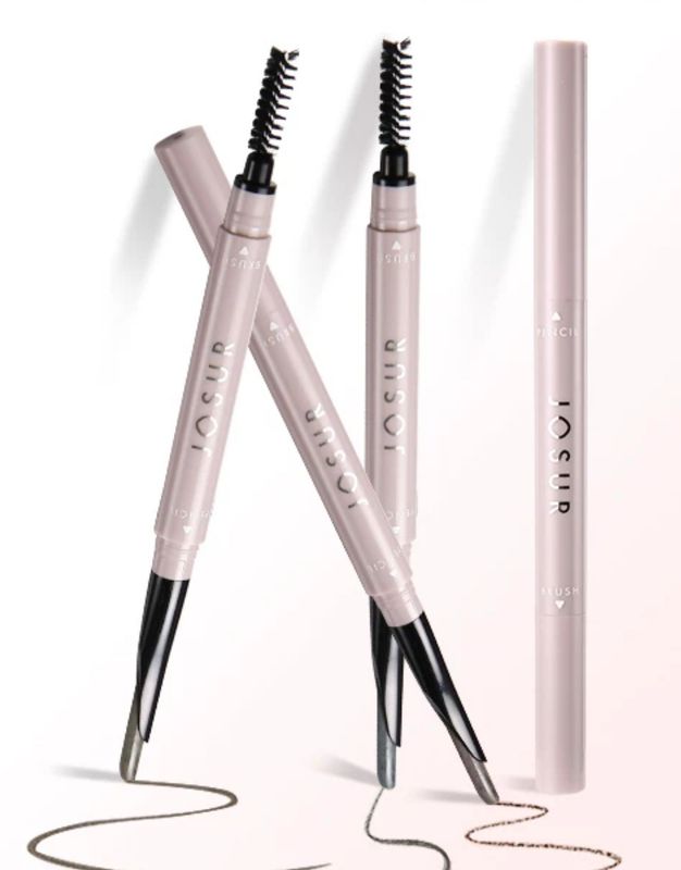 JOSUR Wormgrass Flows, Cordyceps Smooth Misty Fluency Fog Sickle Eyebrow Pencil Super Aesthetics/ #1 Black, #3 Brown / 300 mG