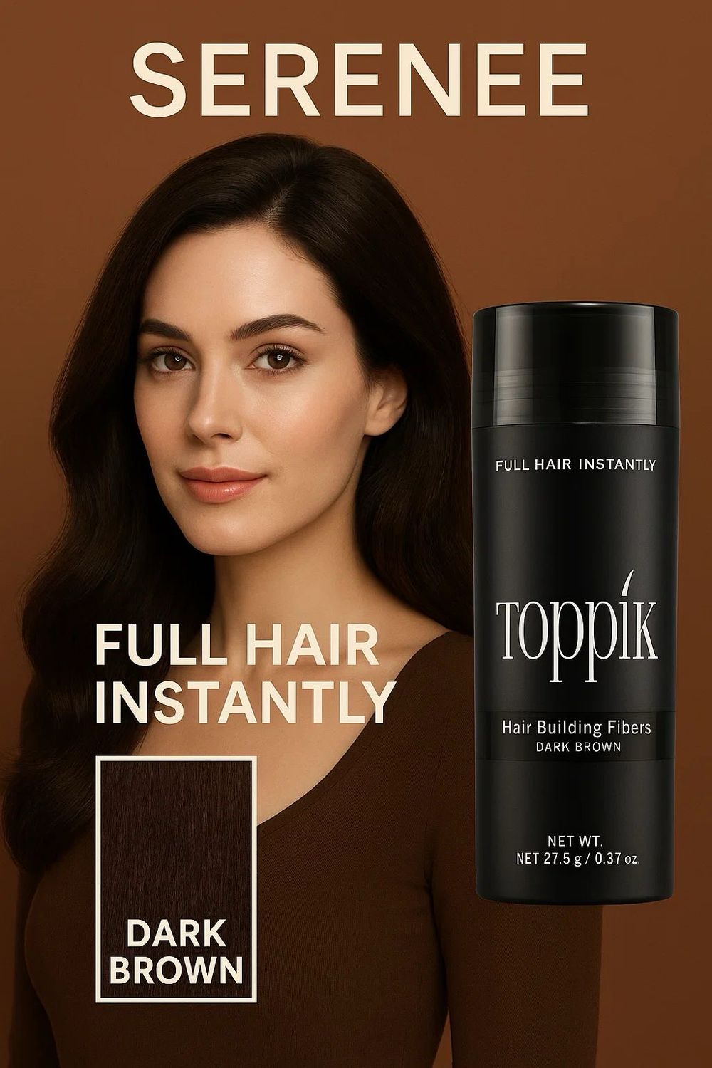 TOPPIK Hair Building Fibers, Fill In Fine or Thinning Hair Instantly Thicker, Fuller Looking Hair , 7 Colours Available 27.5g