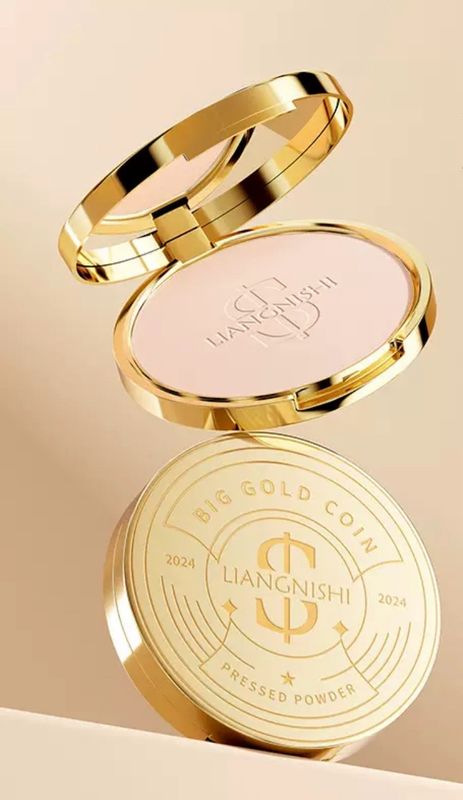 Big Gold Coin Velvet Pressed Powder, 16g / Natural Colour / Ivory, Natural