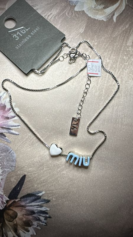 Necklace Korean Design Jewelry, Blue MIU