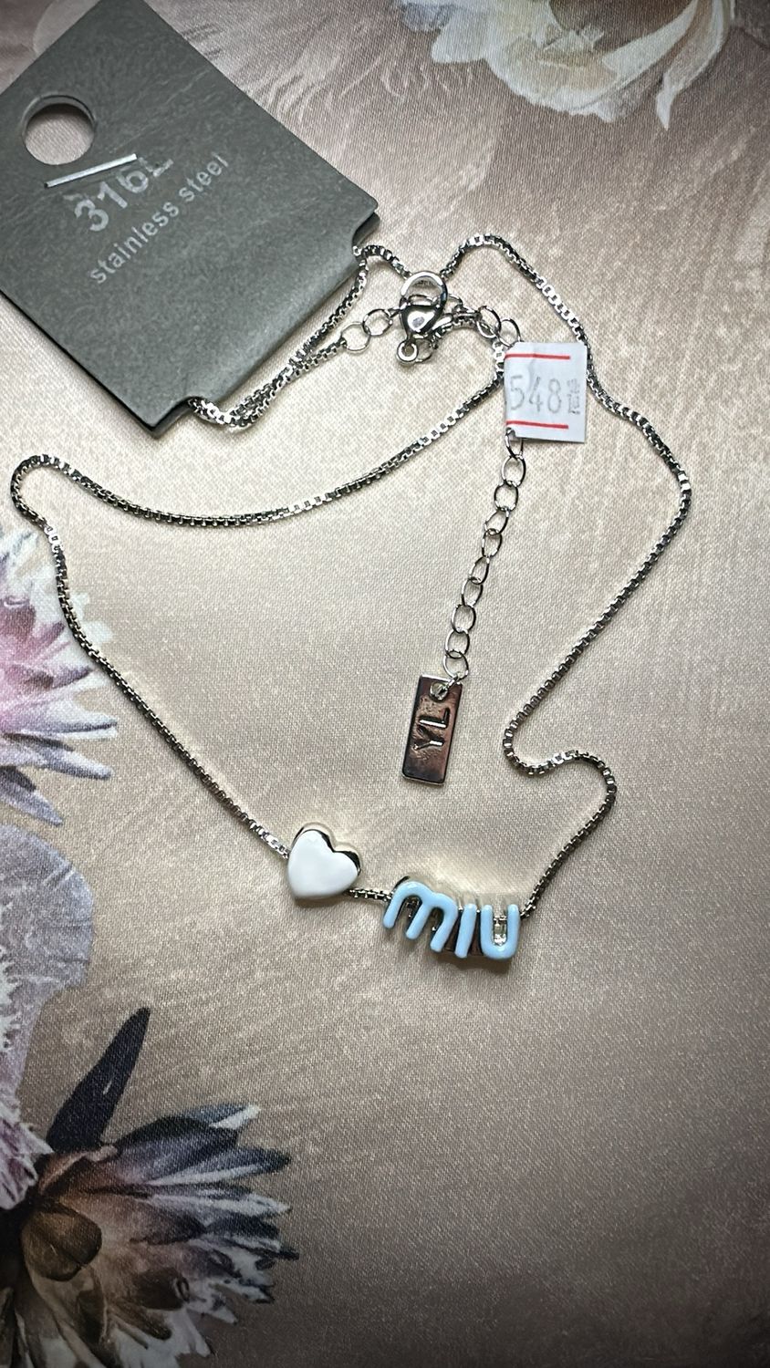 Necklace Korean Design Jewelry, Blue MIU