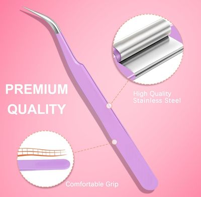 Tweezers Special Tools For Lash Extension Application , Pink