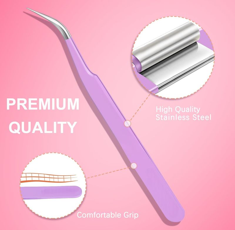 Tweezers Special Tools For Lash Extension Application , Pink