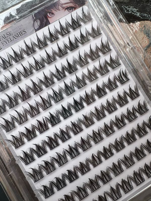 Eyelashes Glue-free Self Adhesive Cluster Eyelashes Natural Soft False Eyelashes Daily Makeup, 100 Extensions Reusable Per Box 10 12 14 16mm, Comes With Free Applicator - Fairy Style