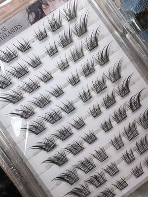 Eyelash Extensions Self Adhesive 60pcs DIY Reusable Superior Quality Cluster Fox Eye Eyelashes, DIY Cat Eye Eyelash Grafting Natural Comic Style Lightweight Mixed Length 10 12 16mm