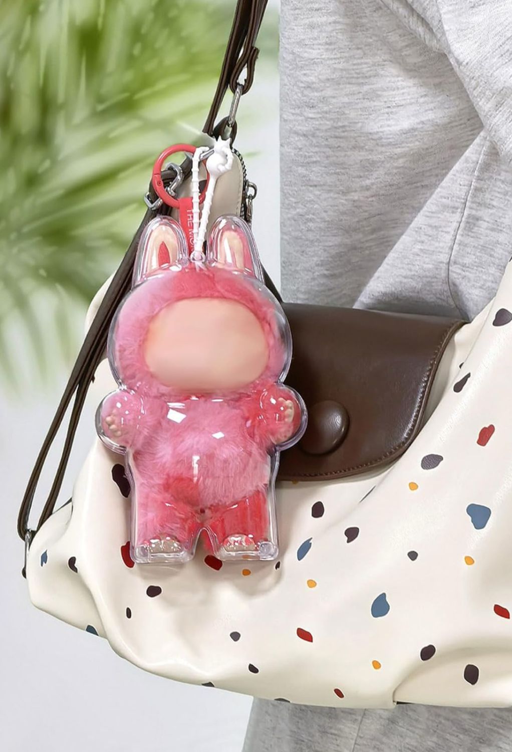 Protective Case  - Clear Standing Display Case, Plastic Portable Storage Box Cover For Labubu Big Into Energy V3 ( Doll Not Included )