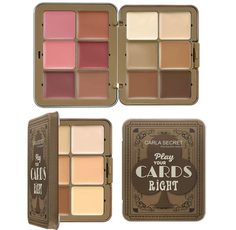 CARLA SECRET Play Your Cards Right Face 12 Colour Palette Professional Makeup