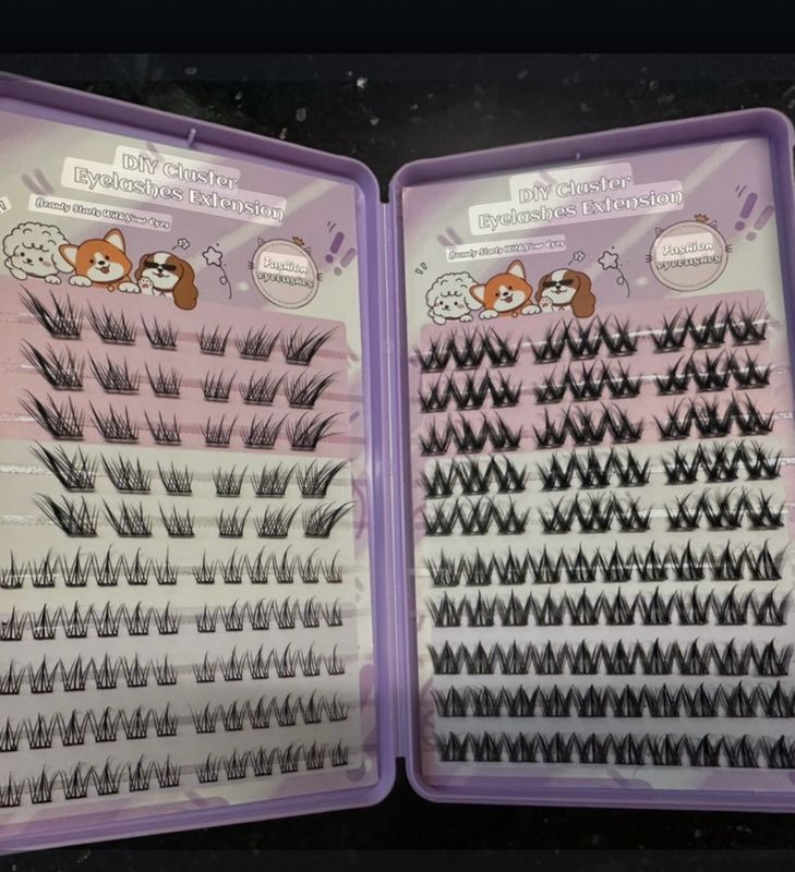 Self Adhesive Eyelashes 185 PCS DIY Cluster Lashes No Glue Needed Individual Lashes Extension