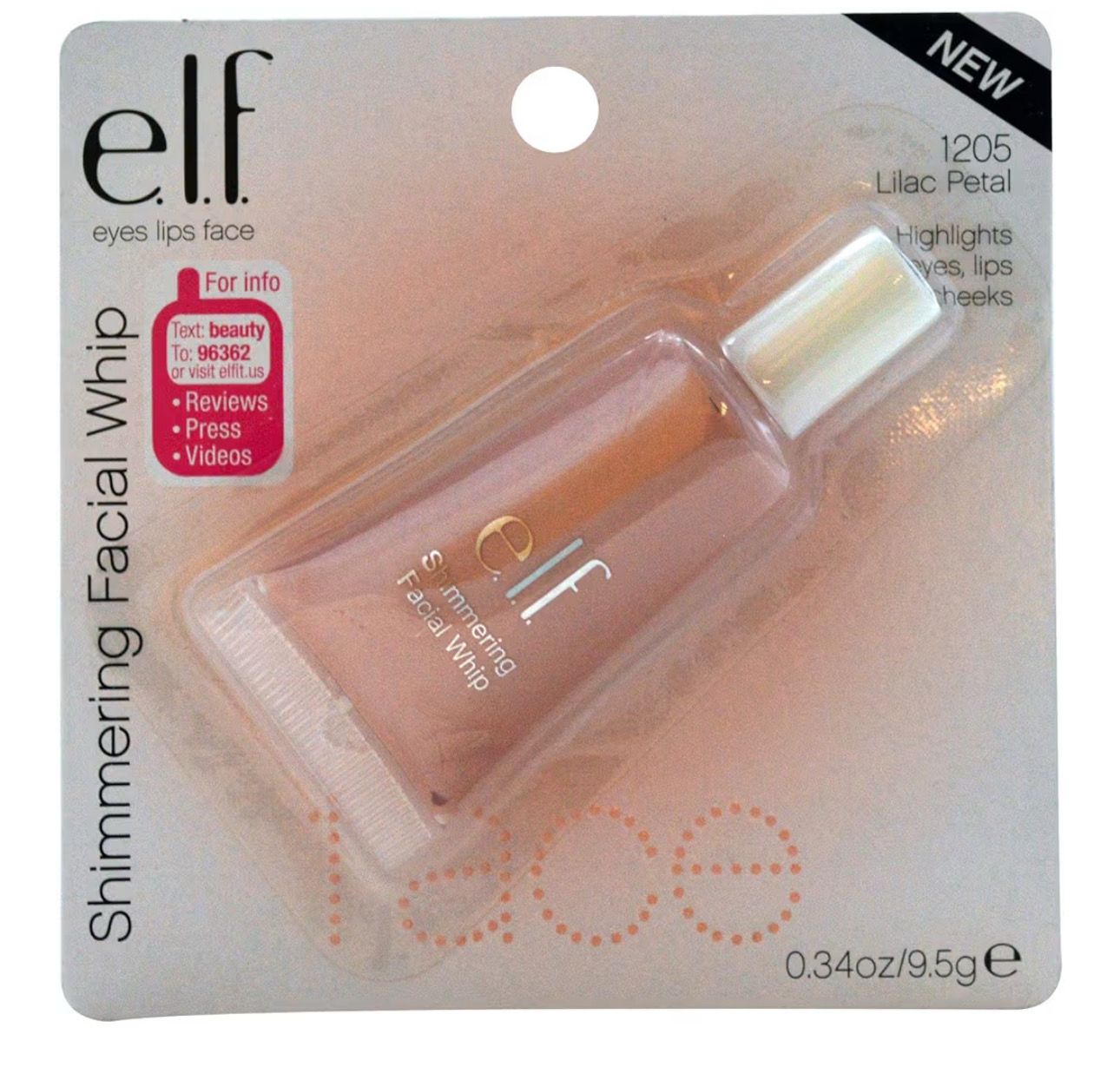 e.l.f. Essential Shimmering Facial Whip LILAC PETAL Face Makeup Sparkle Elf, 9mL