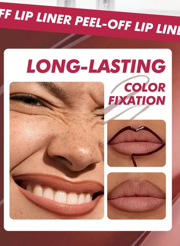 LONG-LASTING Colour Fixation PEEL - OFF Lip Liner STAY-N Peel Off Lip Liner - Long Lasting Waterproof Lip Liner with Hyaluronic Acid &amp; Vitamin E – Transfer Proof Finish, Vegan &amp; Cruelty-Free