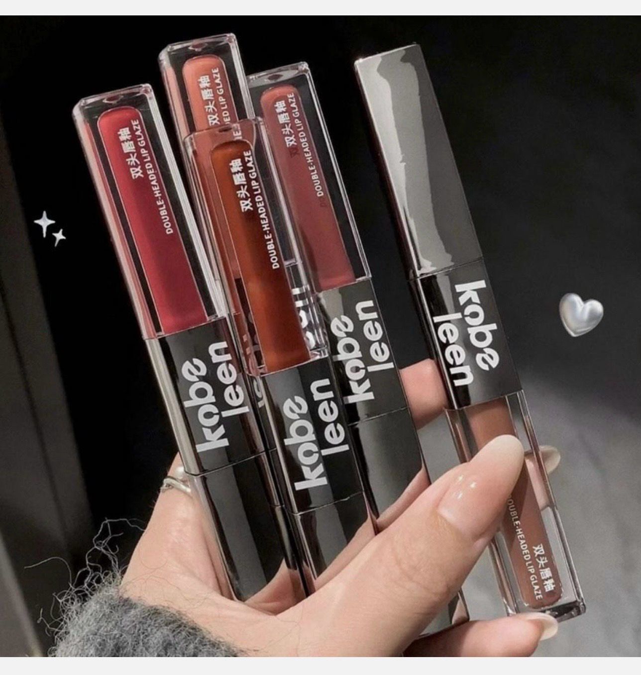 Double-ended Lip Glaze Mirror Water Gloss Matte Lipstick Non-stick Cups