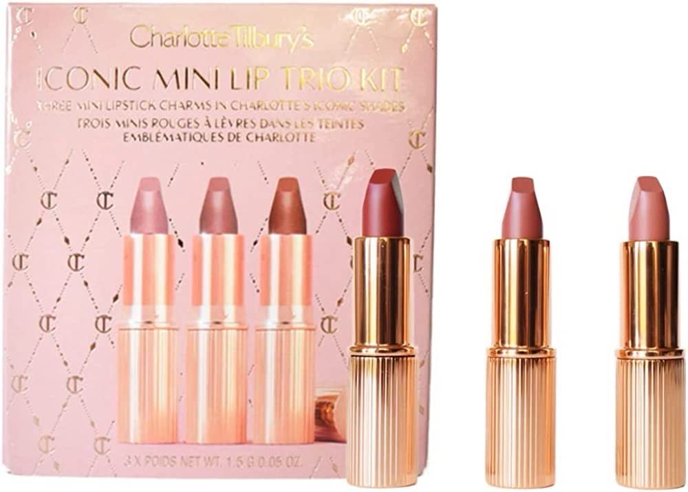 Charlotte Tilbury Iconic Mini Lip Trio Kit - Pillow Talk, Walk of No Shame, Supermodel 0.03 Ounce (Pack of 3)