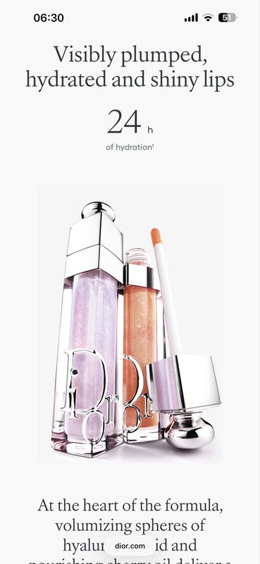 Dior Maximizer Mini Lipgloss Plumbing , 24 Hrs Hydration And Shiny, 2g, Perfect For Traveling