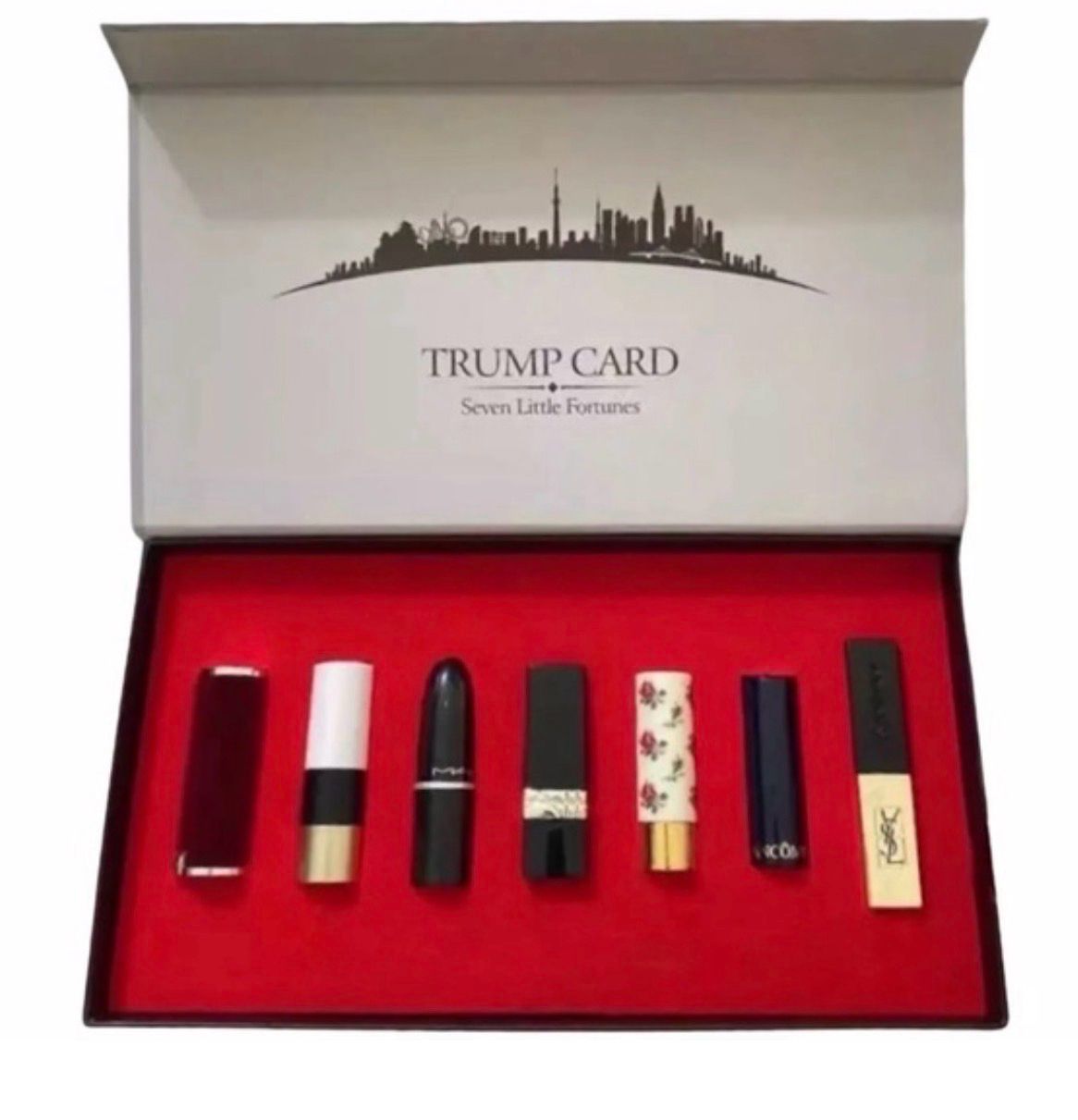 Trump Card Seven Lipstick Box Set (Givenchy, M.A.C, Hermes, Dior, Gucci, Lancôme, YSL) Seven Little Fortunes , Special Offer