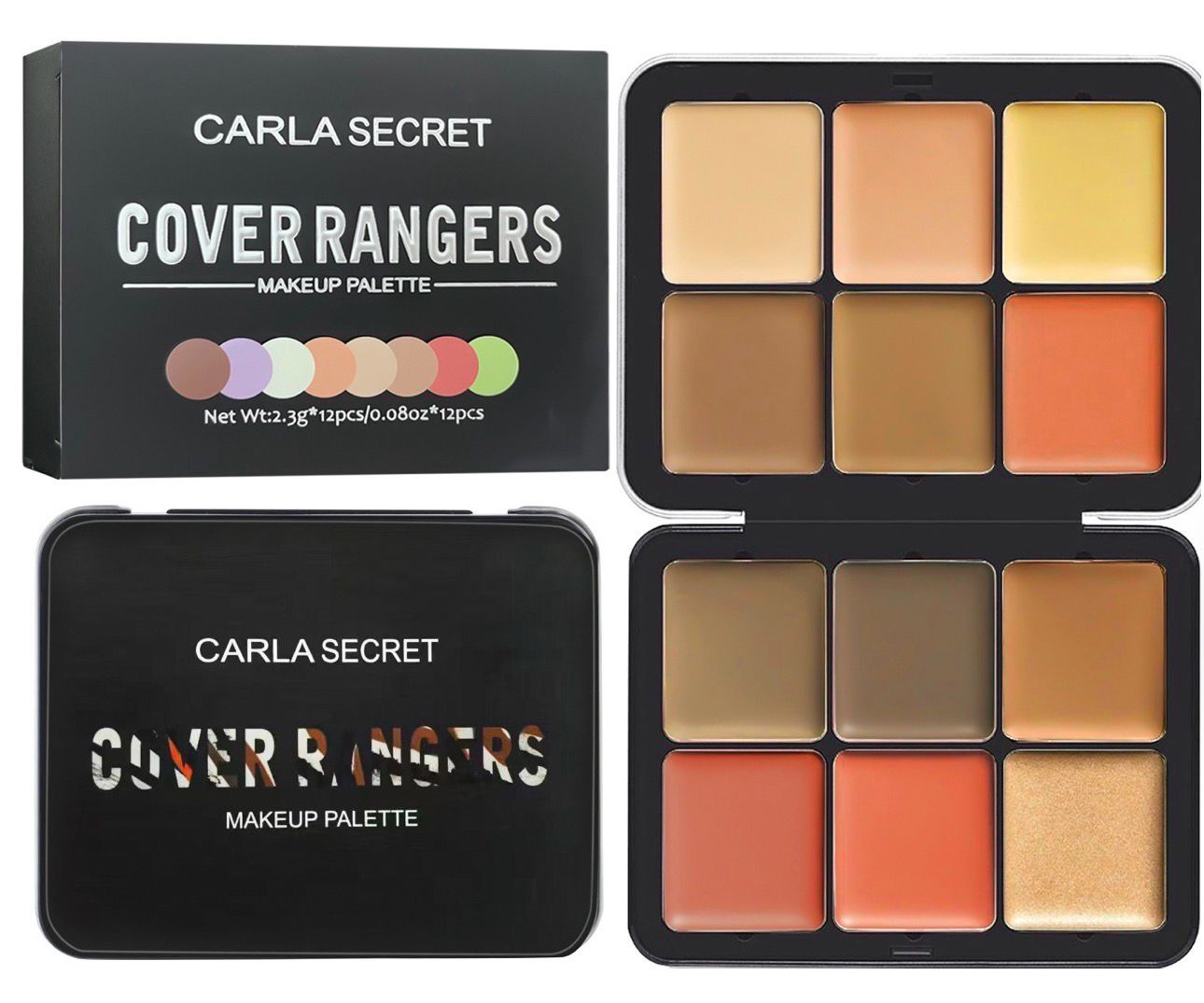 CARLA SECRET Cover Rangers Face 12 Colour Palette Professional Makeup All In One - COMING SOON ‼️
