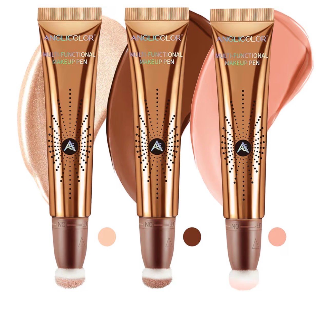 Angicolour Cream Bronzer, Lightweight Contour Stick, Blends Well, Liquid Blush, Contour, Highlighter, Long Lasting, Smooth, Waterproof, Vegan &amp; Cruelty-free, 12 mL