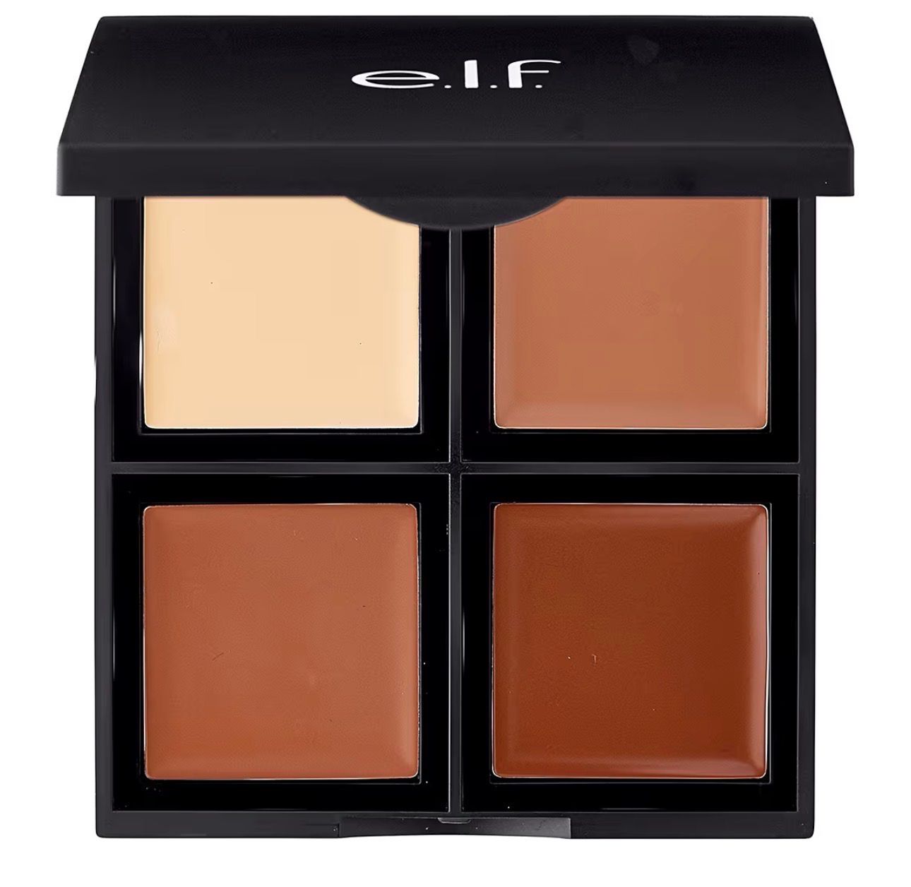 e.l.f. Cream Contour Palette, 4 Shades, Easy to Apply, Blendable, Buildable, Highlights, Contours, Sculpts, Sharpens, Bronzes, Compact, All-Day Wear, Travel-Friendly, 0.43 Oz