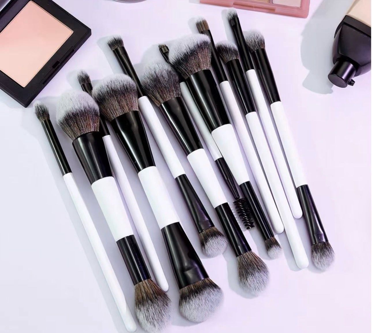 Brushes Professional Makeup Brushes Complete Set 12Pcs, High Quality, Makeup Brushes Full Set, Handmade Made In Italy 🇮🇹 (Each Brush Individually Packed)