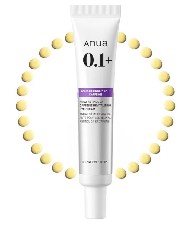 Anua Retinol 0.1 Caffeine Revitalizing Eye Cream • Lightweight Formula for Dark Circles &amp; Puffiness • Hydrating for Sensitive Skin • Korean Skincare • 1.05 oZ • 30 g • Price Drop