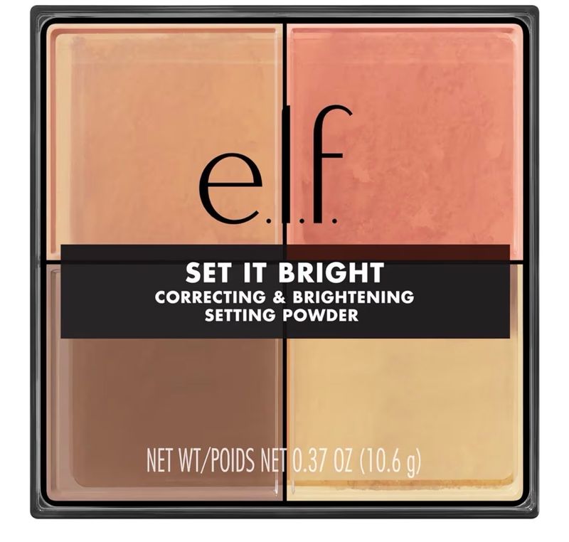 e.l.f. NEW Release ‼️ Set it Bright Powder Quad, Brightening Loose Setting Powder, Bakes, Blurs &amp; Sets for Soft-Matte Radiance, Velvet Puff Included, Vegan &amp; Cruelty-Free, Deep-Rich. Coming Soon