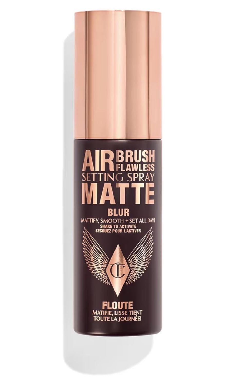 Charlotte Tilbury Airbrush Flawless Matte Setting Spray – Ulta-Fine Mist to Prime &amp; Set Makeup Up to 16Hr – Oil and Shine Control with Blurring Matte Finish, Humidity &amp; Waterproof, 34mL