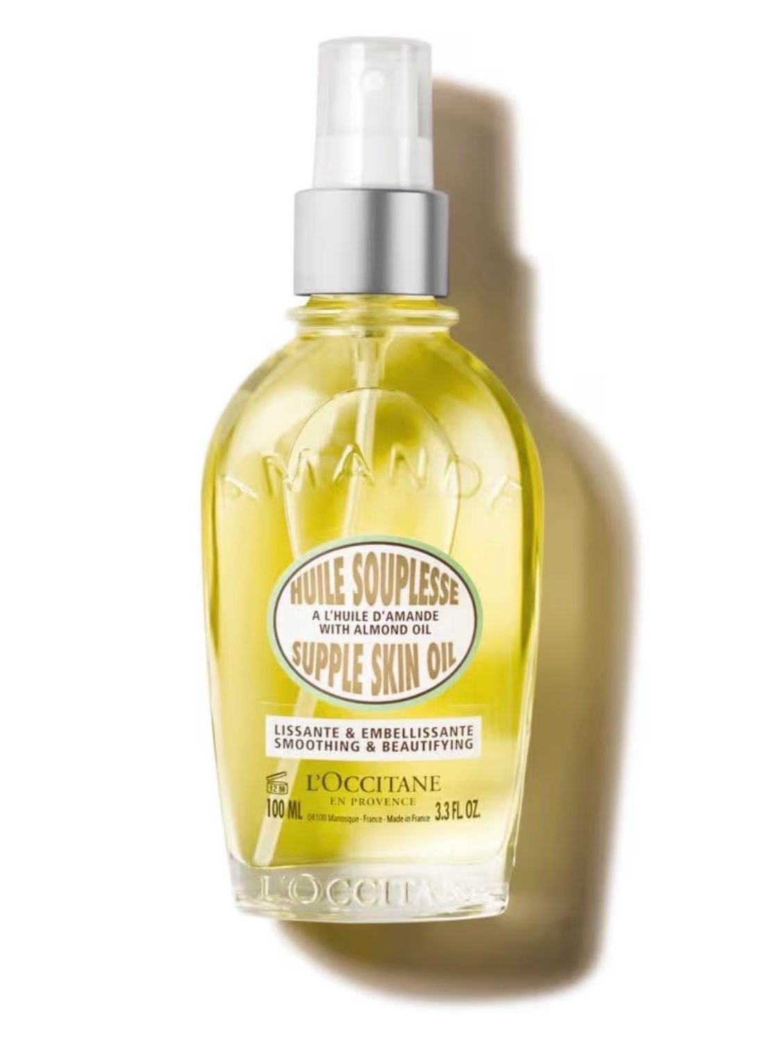 L'OCCITANE Almond Body Oil, Moisturizes, Nourishes, Hydrates, Softens Dry Skin, Absorbs Fast, Lightweight, Non-Greasy, Luxurious Skincare