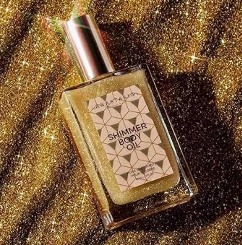 Anastasia Beverly Hills Shimmer Body Oil - Lightweight Body Glow Oil for a Sun-Kissed Luminous Sparkle and Silky Smooth Skin • Gold •