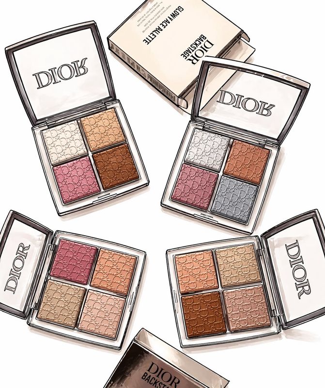 Christian Dior Backstage Glow Face Palette Highlight &amp; Blush • 002 Glitz • 003 Pure Gold • 004 Rose Gold • 10g • 0.35 oZ