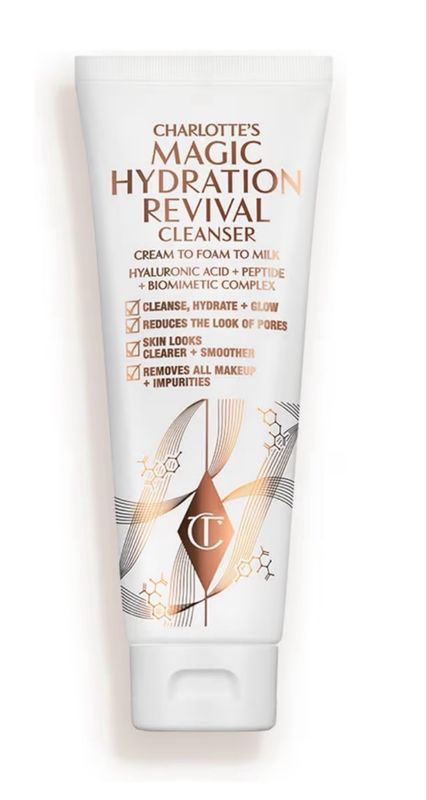 Charlotte Tilbury Magic Hydration Revival Facial Cleanser • Gentle • Foaming Face Wash to Hydrate • Revive &amp; Prime Skin • Helps Reduce the Appearance of Pores While Removing Makeup•Impurities • 120 mL