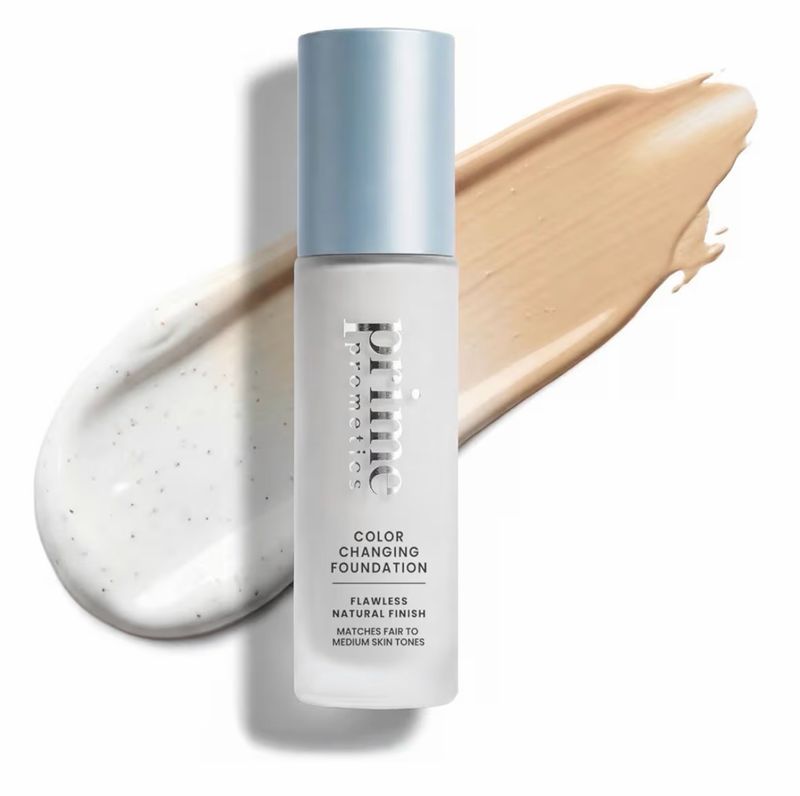 Prime Prometics Color Changing Foundation for Mature Women • Instantly Adapts to Your Skin Tone • Buildable Light • Medium Coverage 12-Hour Wear • Natural Dewy Finish • Hypoallergenic