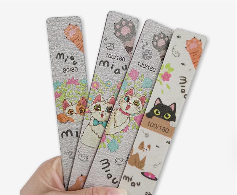 High Quality Professional Manicurist Special Nail File Sponge Rub Exquisite Cartoon Pattern Nail Tools • 4 pcs Set •