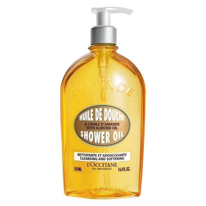 L’Occitane Almond Shower Oil • Cleansing Body Wash &amp; Shaving Base • Purifies &amp; Smooths • Non-Drying Milky Lather • Gentle • Nourishes • Versatile Daily • Self-Care Essential Luxury Skincare • 500 mL