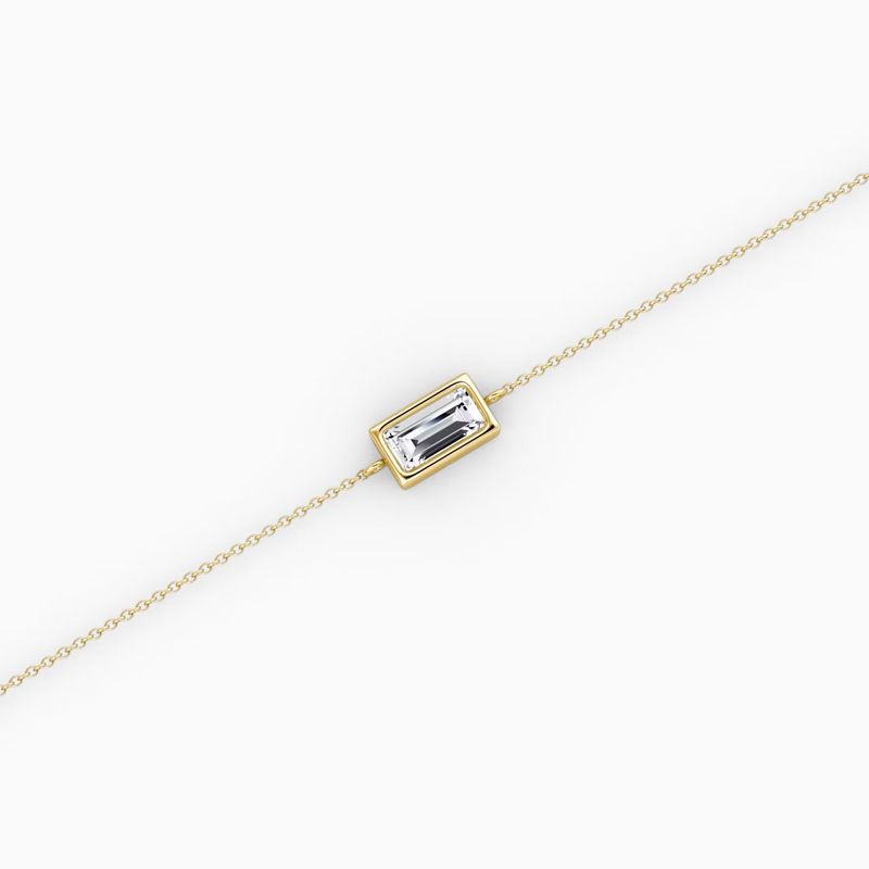 S925 Sterling Silver Plated 14K Gold • Square Zircon • Timeless Delicate Bracelet • 17 cm •