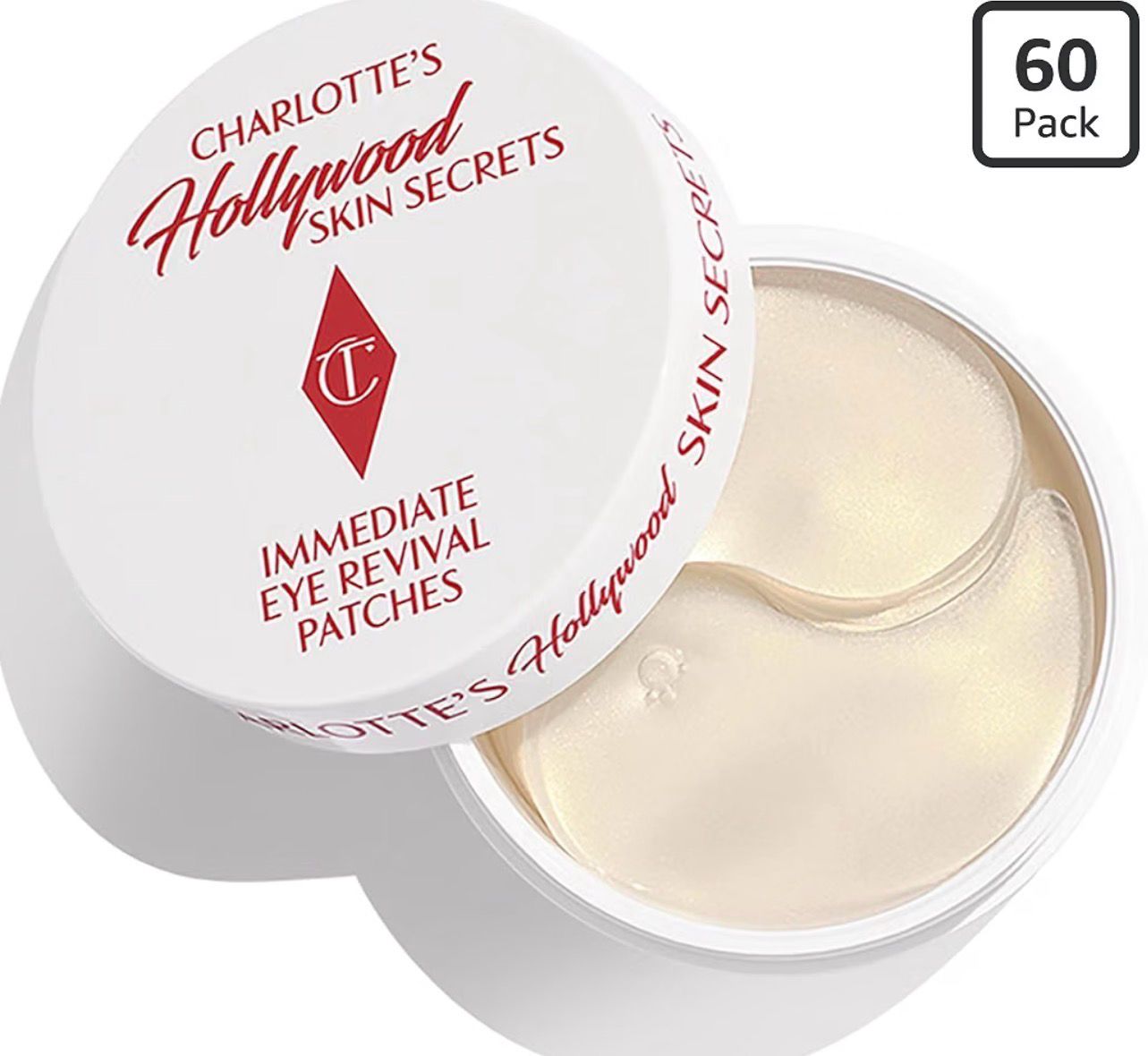 Charlotte Tilbury Hollywood Skin Secret Immediate Eye Revival Patches • 10 Minutes Eye Glow • Dark + Puffiness Appear Reduces • 30 Pairs (60 Patches ) • 3.2 o.Z