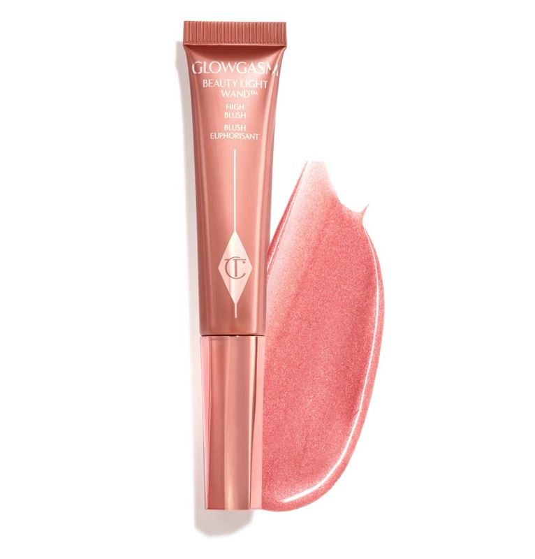 Charlotte Tilbury Beauty Light Wand • Liquid Multi-Use Highlighter &amp; Blush Wand for Cheeks • Buildable Color &amp; Instant Glow • Dot &amp; Blend • PinkGazm • 12 mL