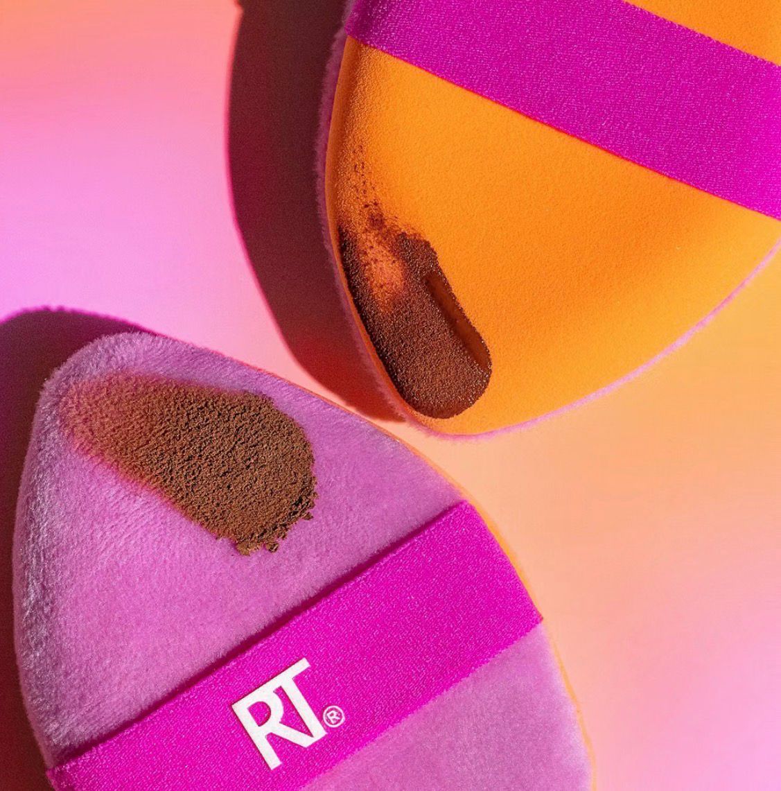 Puff Miracle 2-In-1 Powder Puff Easy Touch-ups with a Foundation Sponge with Setting Powder Puff • Dual Sided Makeup Puff • Reversible Band