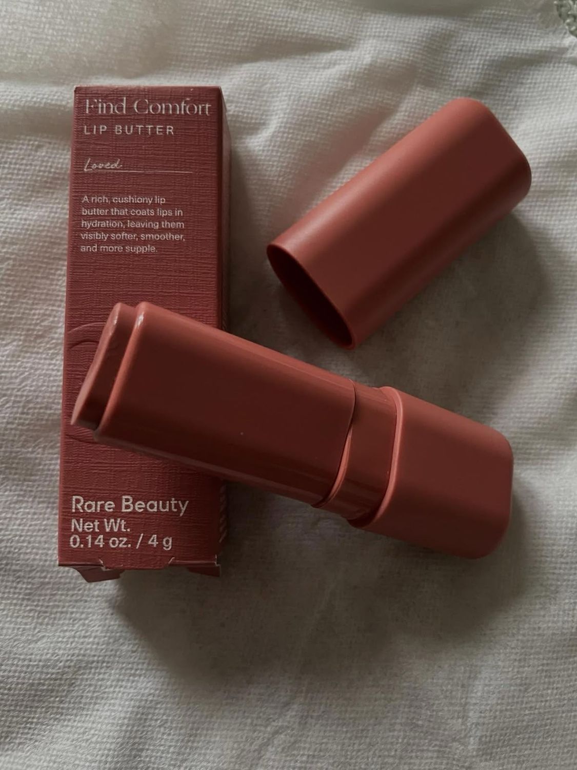 Rare Beauty Find Comfort Lip Butter • Loved • Friendly • Uplifting • 0.14 oz • 4 g
