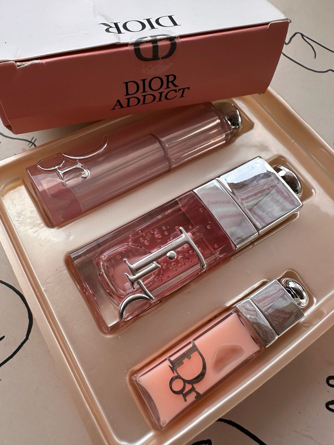 Dior Addict Lip Glow Bestseller Set • 001 Pink • 3Pcs Set • Gift Set 💗